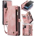 thumbnail image 1 of For Samsung Galaxy S20 FE Wallet Case,Multi-Functional Retro Leather Purse Flip Cover Zipper Wallet Case with Removable Card Slots Pocket & Detachable Wrist Strap Magnetic Phone Case, Pink, 1 of 10