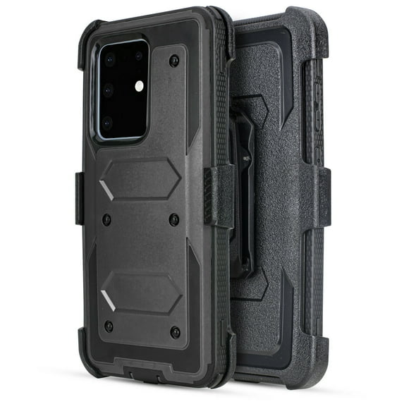 for Samsung Galaxy S20 G980 Case Phone Case Dual Layer Full-Body Rugged Clear Back Case Drop Resistant Shockproof Case with Built In Screen Protector (Black)