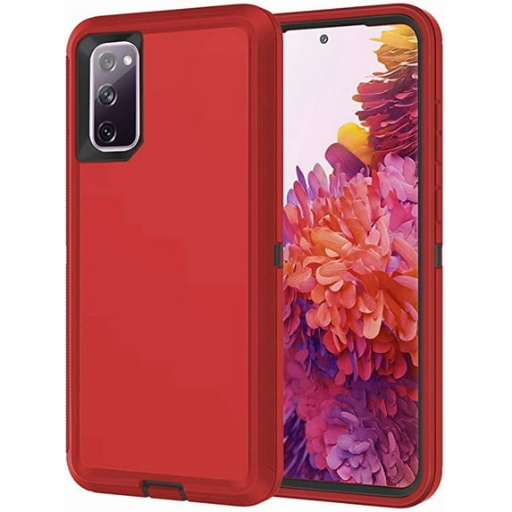 Samsung Galaxy S20 Heavy Duty Case, Military Grade Hard Protection, Shatter Resistant, 3 Layer Rubber Compatible for Galaxy S20, Red - By Entronix
