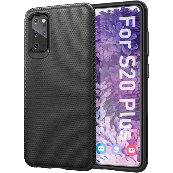 for Samsung Galaxy S20+ Plus Case, Dual Layer Military Grade Shockproof Heavy Duty Protection Cover, Phone Case for Galaxy S20+ Plus 5G, (NOT for Small S20) - Black