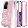 thumbnail image 1 of For Samsung Galaxy S20 Plus Case, Full-Body with Front PC Frame Shockproof Protective Bumper Cover, Support Wireless Charging, Impact Resist Durable Phone Case (Pink Glitter), 1 of 5