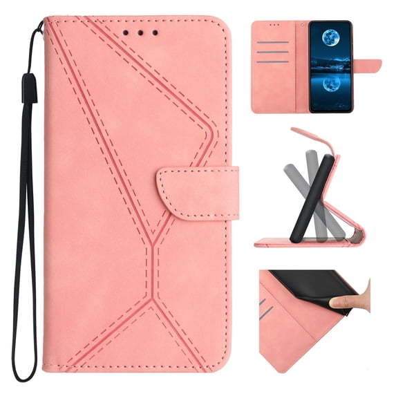 for Samsung Galaxy S20 Plus Case, Wallet Card Holder PU Leather Stand Flip Cases Wrist Strap Magnetic Closure Shockproof Protective Cover for Samsung Galaxy S20 Plus, Pink