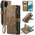 thumbnail image 1 of for Samsung Galaxy S20 Plus Case Wallet for Women and Men, Samsung Galaxy S20 Plus Case, PU Leather Magnetic Flip Strap Wristlet Zipper Card Holder Wallet Business Phone Cover for S20 Plus, Brown, 1 of 10