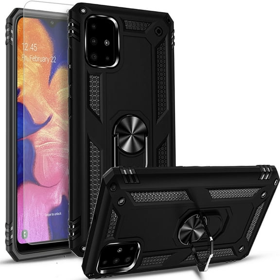 Samsung Galaxy S20 Plus Plus Case,  With [Tempered Glass Screen Protector Included], STARSHOP Drop Protection Ring Kickstand Cover- Black