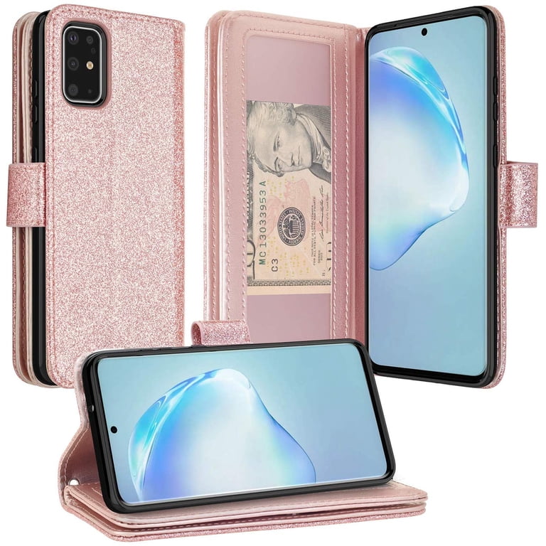 Samsung Galaxy S20 Plus/S20+ Case Flip Holster Pouch Cover [Kickstand] for  Girls Women Wallet for Samsung Galaxy S20 Plus - Glitter Rose Gold -  Walmart.com