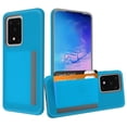 thumbnail image 1 of Samsung Galaxy S20 ULTRA (6.9") Wallet Phone Case Protective Cover with 3 Cedit Cards ID Holder Slots Heavy Duty Shockproof Hybrid Rubber Hard PC + TPU Armor BLUE Cover for Samsung Galaxy S20 Ultra, 1 of 3