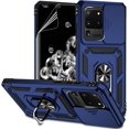 thumbnail image 1 of for Samsung Galaxy S20 Ultra Case with Camera Lens Cover HD Screen Protector,-Grade Drop Tested  Ring Holder Kickstand Protective Phone Case for Samsung Galaxy S20 Ultra 5G (Navy Blue), 1 of 17