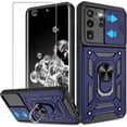thumbnail image 1 of for Samsung Galaxy S20 Ultra Case with HD Screen Protector, Heavy Duty with 360° Rotation Metal Kickstand [Military Grade] Protective Case for Gaxy S20 Ultra 5G, Blue, 1 of 13