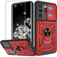 thumbnail image 1 of for Samsung Galaxy S20 Ultra Case with HD Screen Protector, Heavy Duty with 360° Rotation Metal Kickstand [Military Grade] Protective Case for Gaxy S20 Ultra 5G, Red, 1 of 13
