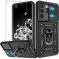 thumbnail image 1 of for Samsung Galaxy S20 Ultra Case with HD Screen Protector, Heavy Duty with 360° Rotation Metal Kickstand [Military Grade] Protective Case for Gaxy S20 Ultra 5G, Black, 1 of 7