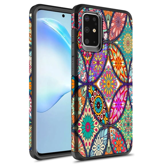 Samsung Galaxy S20 Ultra Case, KAESAR Slim Hybrid Dual Layer Shockproof Hard Cover Graphic Fashion Cute Colorful Silicone Skin Cover Armor Case for Samsung Galaxy S20 Ultra (Colorful Mandala)