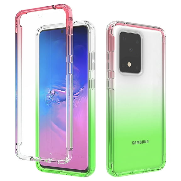 Samsung Galaxy S20 Ultra Case, Kaesar Full-Body Rugged Ultra Transparency Hybrid Protective Case for Samsung Galaxy S20 Ultra (Red/Green)