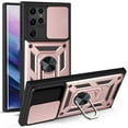 thumbnail image 1 of For Samsung Galaxy S20 Ultra Case with Sliding Camera Lens Cover and Ring Kickstand Heavy Duty Military Grade Rugged Protection Shockproof Back Phone Cover for Samsung Galaxy S20 Ultra, Rosegold, 1 of 8