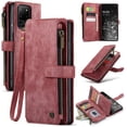 thumbnail image 1 of for Samsung Galaxy S20 Ultra Case Wallet for Women and Men, Samsung Galaxy S20 Ultra Case, PU Leather Magnetic Flip Strap Wristlet Zipper Card Holder Wallet Business Phone Cover for S20 Ultra, Red, 1 of 10