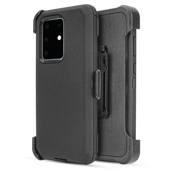 for Samsung Galaxy S20 Ultra G988 Case Phone Case Dual Layer Full-Body Rugged Clear Back Case Drop Resistant Shockproof Case with Built In Screen Protector (Black)
