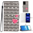 thumbnail image 1 of for Samsung Galaxy S20 Ultra PU Leather Flip Case, Stylish Wrist Strap Kickstand Magnetic Card Slots Pattern Shockproof Protective Durable Portable Ultra Slim Case for Men Women - Striped Heart, 1 of 7