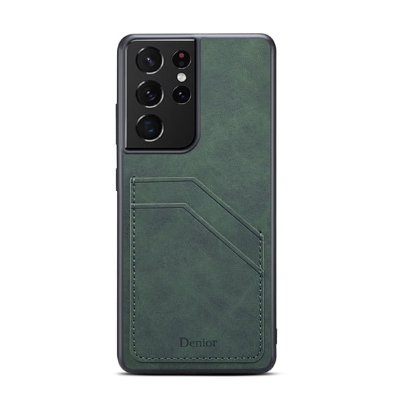 for Samsung Galaxy S20 Ultra Phone Case, Card Slots Case, Dual Layer Shockproof Hidden PU Leather Skin Card Slot Anti-fall Rugged Ultra Slim Phone Cover for Samsung Galaxy S20 Ultra,Green