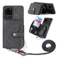 thumbnail image 1 of for Samsung Galaxy S20 Ultra Wallet Case, Crossbody Phone Purse with Card Holder for Women, Zipper PU Leather Carrying Cover Gift with Shoulder Strap Kickstand Anti-drop for S20 Ultra - Black, 1 of 10