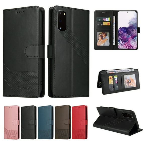 Samsung Galaxy S20 Wallet Case, Dteck Premium Shockproof PU Leather Stand Flip Cover Case Durable Credit Slots Retro Card Holder Folio Cover For Samsung Galaxy S20,
Black