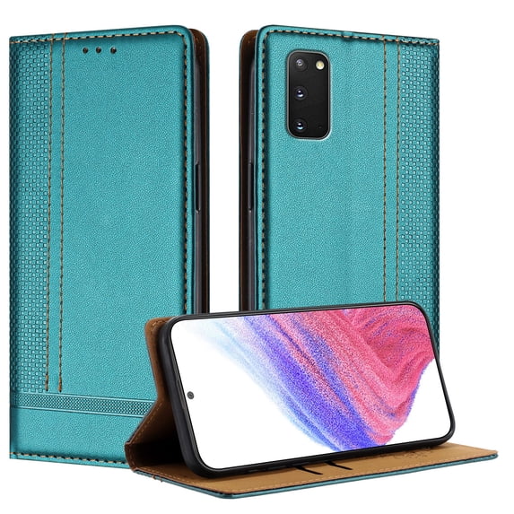 for Samsung Galaxy S20 Wallet Case with RFID Blocking Credit Card Slots, Luxury PU Leather Purse Cover with Flip Kickstand Shockproof Protective Phone Case for Galaxy S20 Case, Green