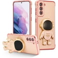 thumbnail image 1 of for Samsung Galaxy S21 5G Case Cute 6D Astronaut Case with Stand Function Luxury Plating Case Cover Slim Fit Soft TPU Shockproof Bumper Protective Electroplated Case for Girls Boys,Pink, 1 of 13