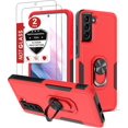 thumbnail image 1 of Samsung Galaxy S21+ 5G Case: Dual Layer Shockproof Magnetic Kickstand Cell Phone Cover Protective with Rugged Ring Holder & (2 Pack) Screen Protector Film,Galaxy S21 Plus 6.7 inch Red, 1 of 14