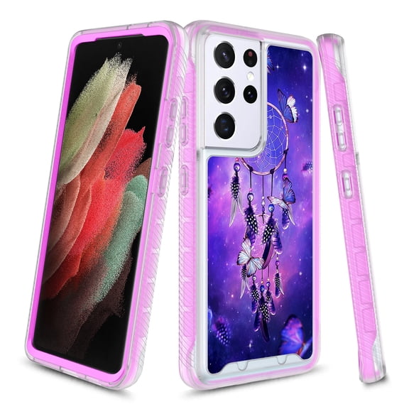 Samsung Galaxy S21 5G Case, Rosebono Graphic Design Shockproof Impact Resistant Protective Full-Body Rugged Clear Hybrid Bumper Case for Samsung Galaxy S21 5G (Dream Catcher)