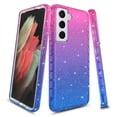 thumbnail image 1 of Samsung Galaxy S21 5G Case, Rosebono Hybrid Bling Glitter Sparkle Blue Red Gradient Transparent Fashion Cute Colorful TPU Skin Cover Case for Samsung Galaxy S21 5G, 1 of 4