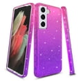 thumbnail image 1 of Samsung Galaxy S21 5G Case, Rosebono Hybrid Bling Glitter Sparkle Purple Red Gradient Transparent Fashion Cute Colorful TPU Skin Cover Case for Samsung Galaxy S21 5G, 1 of 4