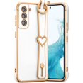 thumbnail image 1 of for Samsung Galaxy S21 5G Case with Wristband Kickstand Plating Case Cover Slim Glossy Bling Phone Case Soft TPU Shockproof Bumper Case Luxury Electroplated Case,White, 1 of 13
