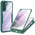 thumbnail image 1 of for Samsung Galaxy S21 5G Clear Case with Screen Protector, Slim Shockproof Soft TPU Bumper Full Body Protection Phone Cover Case for Samsung Galaxy S21 5G QC Green, 1 of 8