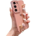 thumbnail image 1 of Samsung Galaxy S21 5g Phone Case with Heart Bracelet Chain Strap Luxury Plating Cute Love Hearts Cover with Aesthetic Hearts Hand Chain for Women Camera Protection Shockproof Bumper (Pink), 1 of 6