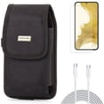 thumbnail image 1 of For Samsung Galaxy S21 (6.2") - Holster Swivel Case Belt Clip + Anti-Glare TPU Film Matte Screen Protector + PD Fast Charger Cord 10ft Long Type-C Cable, 1 of 1