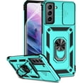 thumbnail image 1 of for Samsung Galaxy S21 Case with Camera Lens Cover HD Screen Protector, Dual Layer Military-Grade Drop Tested Magnetic Ring Holder Kickstand Protective Phone Case for Samsung Galaxy S21 5G (Mint), 1 of 17