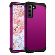 Samsung Galaxy S21+ Case, Dteck Heavy Hybrid Rugged Shockproof Case, Support Wireless Charging, 3 in 1 Full Protective Cover for Samsung Galaxy S21+/S21 Plus 5G, Purple