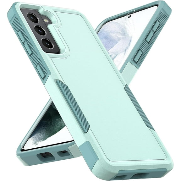for Samsung Galaxy S21 Case: Dual Layer Protective Heavy Duty Cell Phone Cover Shockproof Rugged with Screen Protector - Military Protection Bumper Tough - Samsung Galaxy S21 5G 2021, 6.2 inch, Green