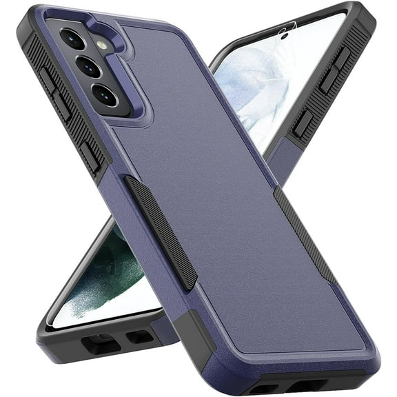 for Samsung Galaxy S21 Case: Dual Layer Protective Heavy Duty Cell Phone Cover Shockproof Rugged with Screen Protector - Military Protection Bumper Tough - Samsung Galaxy S21 5G 2021, 6.2 inch, Blue
