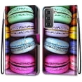 thumbnail image 1 of For Samsung Galaxy S21 Case, Mantto Magnetic PU Leather Phone Case With Hand Rope Strap Cute Pattern Painted Flip Credit/ ID Card Wallet Slots Stand, Layer Cake, 1 of 8