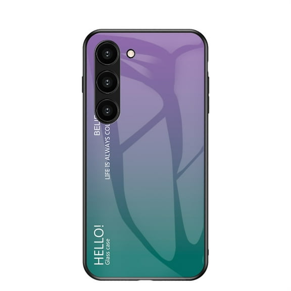 for Samsung Galaxy S21+ Case [Military Grade Shockproof] Stylish Tempered Glass Back Luxury Slim Protective Two Layers Hard PC+Soft Silicone Rugged Women Men Anti-Scratch Cover,Purple