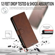 Samsung Galaxy S21 Case, Starshop Premium Leather Wallet Pocket Credit Card Slots-Brown