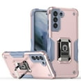 thumbnail image 1 of Samsung Galaxy S21 FE 5G Case, Dteck Military Grade Shockproof Case for Samsung S21 FE with Ring Holder Kickstand, TPU Bumper Hard PC Back Dual Layer Design Cover for Galaxy S21 FE 5G, Rosegold, 1 of 1