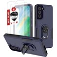 thumbnail image 1 of Samsung Galaxy S21 FE 5G Case: Dual Layer Shockproof Magnetic Kickstand Cell Phone Cover Protective with Rugged Ring Holder & (2 Pack) Explosion-Proof flim,Galaxy S21 FE 6.4 inch Blue, 1 of 13