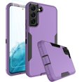 thumbnail image 1 of for Samsung Galaxy S21 FE 5G Case, and Glass Screen Protector, Dust Proof Port Cover, Full Body Protection Durable Rubber Cover Phone Case, Black/Purple, 1 of 15