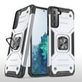 thumbnail image 1 of Samsung Galaxy S21 FE 5G Case, Rosebono Hybrid Slim Colorful Armor Cover Case With Adjustable Integrated 360 Degree Rotating Ring Kickstand For Samsung Galaxy S21 FE 5G (Silver), 1 of 6