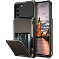 thumbnail image 1 of for Samsung Galaxy S21 FE 5G Case with Wallet Case Card Holder Shell Fits 4 Cards, Shockproof Heavy Duty Anti Scratch Dual Layer Cover for Samsung Galaxy S21 FE 5G Gun Color, 1 of 7