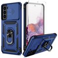 thumbnail image 1 of for Samsung Galaxy S21 FE 5G case,Slide Camera Cover HD Screen Protector  Grade Non-Slip Shockproof Kickstand Protective for Galaxy S21 FE 5G Case (Classic Blue), 1 of 7