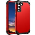 thumbnail image 1 of for Samsung Galaxy S21 FE Case, 3 in 1 Heavy Duty Rugged Hybrid Anti Slip Shockproof Hard PC Cover Soft Silicone Bumper Non-Slip Protective Phone Case Cover for Samsung Galaxy S21 FE,Red, 1 of 7