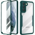 thumbnail image 1 of for Samsung Galaxy S21 FE Case, 360 Full Body Rugged Case with Built-in Screen Protector Transparent Heavy Duty Shockproof [Military-Grade Protection] Bumper Cover for Women Men (Green), 1 of 13