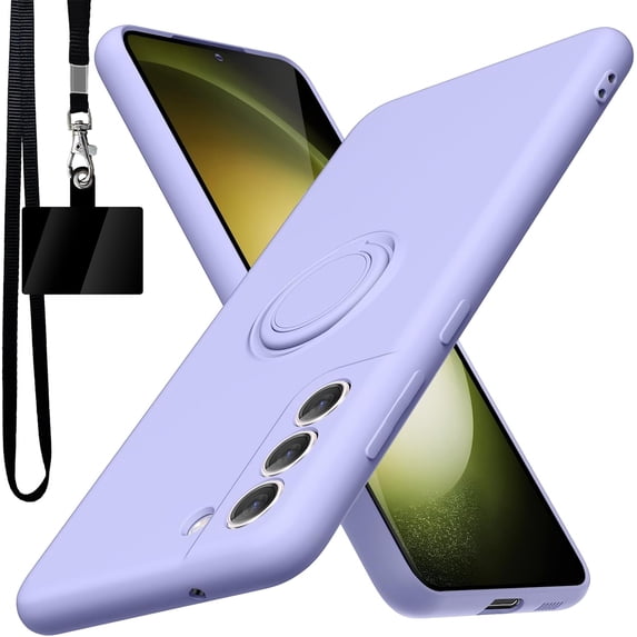 for Samsung Galaxy S21 FE Case,Built-in 360° Rotatable Ring Holder|Anti-Scratch Soft Microfiber Lining|Support Car Mount|Galaxy S21 FE Phone Case Cover for Girls Women Purple 10-s21fe-03