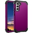 thumbnail image 1 of for Samsung Galaxy S21 FE Case, Heavy Slim Dual Layer 3 in 1 Heavy Duty Protection Hybrid Hard PC Soft Silicone Rugged Bumper Anti Slip Full-Body Protective Cases For Samsung Galaxy S21 FE,Purple, 1 of 7